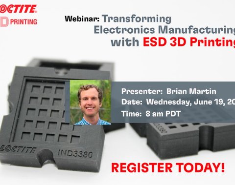 Erfahren Sie mehr über die Fortschritte bei 3D-Drucktechnologien und -materialien mit dem Henkel Webinar "Transforming Electronics Manufacturing with ESD 3D Printing"